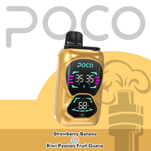 POCO DOUBLE 26000 STRAWBERRY BANANA & KIWI PASSION FRUIT GUAVA 5%