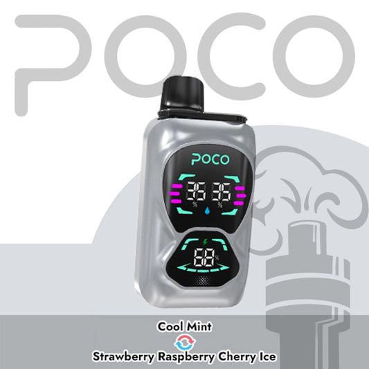 POCO DOUBLE 26000 COOL MINT & STRAWBERRY RASBERRY CHERRY ICE 5%