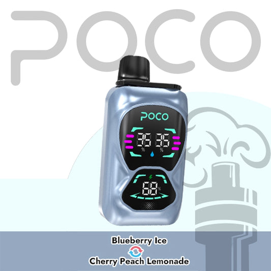 POCO DOUBLE 26000 BLUEBERRY ICE & CHERRY PEACH LEMONADE 5%
